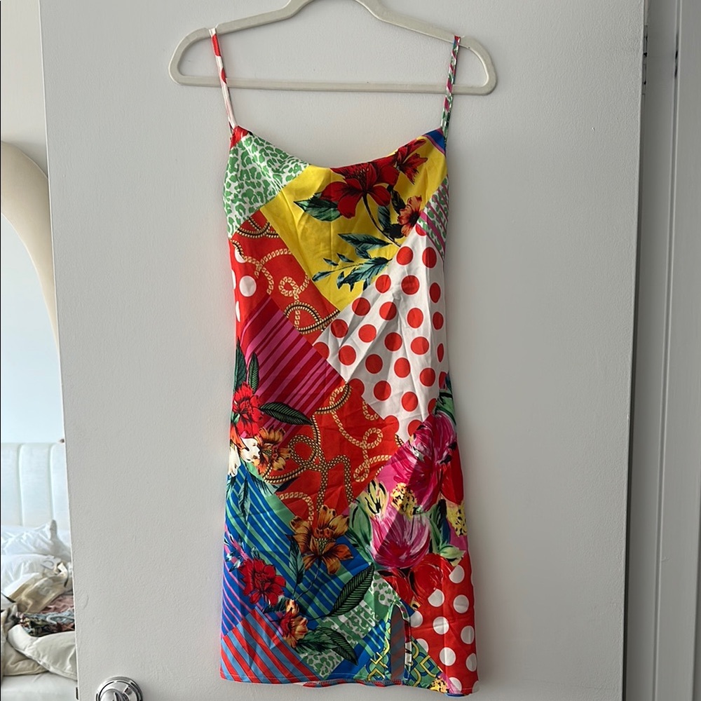 Shein Colorful Patchwork Spaghetti Strap Dress - image 1